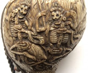 Detail of the dung-Dkar, Tibetan temple conch-shell trumpet